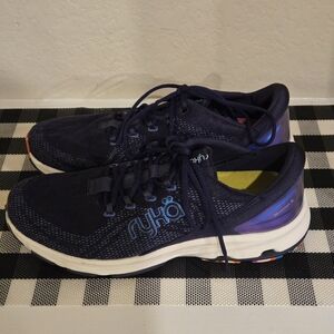 Ryka Navy Athletic Running Shoes with Blue Logo